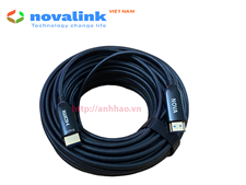 HDMI 2.0 Fiber optic cable 30M NV-32012 | Cáp HDMI 2.0 lõi quang dài 30M Novalink NV-32012 chính hãng