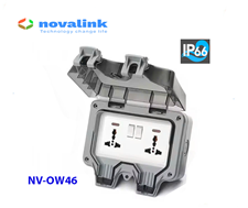 Hộp điện đôi ngoài trời chống nước IP66 Novalink NV-OW46, có công tắc