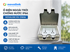 Hộp điện đôi ngoài trời chống nước IP66 Novalink NV-OW46, có công tắc