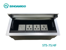 Hộp ổ cắm âm bàn đa năng Sinoamigo STS-7S/4F | Nắp mở quay hai chiều, tích hợp điện, mạng, hdmi, usb