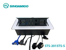 Hộp ổ cắm âm bàn họp đa năng Sinoamigo STS-201GST-S có cổng HDMI, USB, LAN, Audio