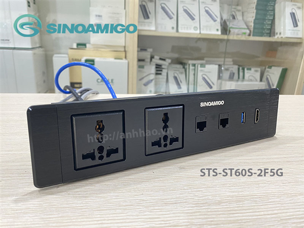 Hộp ổ cắm điện âm bàn Sinoamigo STS-ST60-2F5G cao cấp