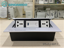 Hộp ổ cắm điện âm bàn tích hợp Điện, Lan, USB data 3.0 Sinoamigo STS-212GST-1