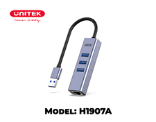 Hub USB 3.0 3 cổng kèm cổng LAN Gigabit Unitek H1907A