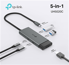 Hub USB-C 5 trong 1 TP-link UH5020C - HDMI 4K, Sạc 100W, Truyền Dữ Liệu 5Gbps