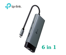 Hub USB-C 6 trong 1 TP-Link UH6120C - HDMI 4K, 2 cổng USB 3.0, Sạc PD100W, RJ45 Gigabit