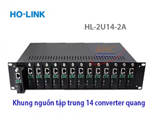 Khung/ khay nguồn tập trung cho converter quang Holink HL-2U14-2A