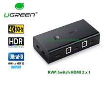 KVM Switch Ugreen 50744 - Chuyển đổi 2 máy tính qua 1 màn hình HDMI