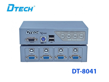 KVM Switch VGA 4 cổng dùng chung 1 màn hình cho 4 máy tính - Dtech DT-8041