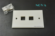 Mặt ổ cắm mạng 2 cổng Nova cao cấp | Wallpate 2 port chính hãng Nova CC-09-00002