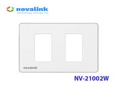 Mặt Wallplate 2 cổng Novalink NV-21002W - Lắp đa dạng Module mạng, HDMI, VGA, USB, Audio