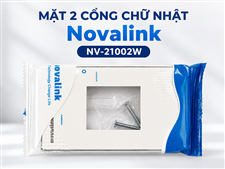 Mặt Wallplate 2 cổng Novalink NV-21002W - Lắp đa dạng Module mạng, HDMI, VGA, USB, Audio