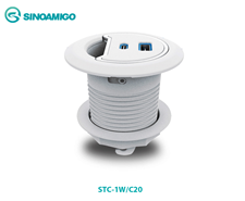 Ổ cắm USB type C + USB type A âm bàn Sinoamigo STC-1W/C20