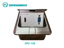 Ổ cắm âm sàn HDMI + VGA Sinoamigo SPU-1SE màu bạc