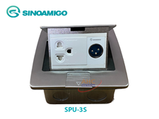 Ổ cắm âm sàn Sinoamigo SPU-3S lắp ổ điện + Micro Canon - Hàng nhập khẩu chính hãng
