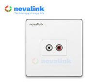 Ổ cắm âm tường RCA audio hình vuông Novalink cho TV, ampli và hệ thống âm thanh