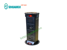 Ổ cắm điện âm bàn đảo bếp Sinoamigo STP-2AB/ 2Pub+Qi, có loa bluetooth, sạc không dây