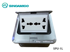 Ổ cắm điện âm sàn Sinoamigo SPU-1L màu bạc