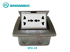 Ổ cắm điện âm sàn Sinoamigo SPU-3S inox màu bạc cao cấp