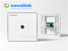 Ổ cắm micro âm tường 6.5mm Novalink cho phòng họp, karaoke