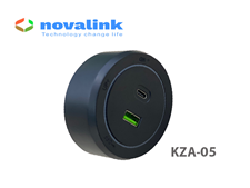Novalink KZA-05: Ổ cắm sạc USB Type C + A cho hệ thống thanh ray
