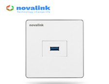 Ổ cắm USB 3.0 âm tường vuông - đầu nối USB gắn tường cho bàn làm việc Novalink
