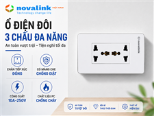 Ổ điện 3 chấu đa năng P13 Sinoamogo lắp âm tường phù hợp mọi loại phích cắm