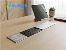 Ổ điện âm bàn nắp trượt Novalink ST-W - Tích hợp sạc không dây, HDMI, LAN cao cấp