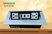 Ổ điện âm bàn Sinoamigo STS-212S chính hãng (2 điện, 1 HDMI, 1 VGA, 1 Audio 6.5mm)