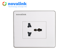 Ổ điện đơn đa năng âm tường Novalink NV-22002SW+ M-13A