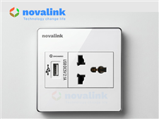 Ổ điện vuông âm tường kèm cổng USB 5V-2.1A sạc điện thoại