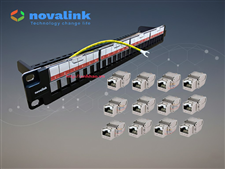 Patch panel Cat6A 12 cổng nhân rời, chuẩn lắp tủ rack 1U