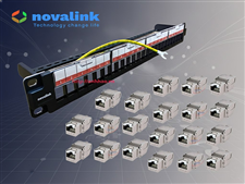 Patch panel Cat6A 24 cổng 1U, chuẩn tủ rack - Novalink CC-06-00063