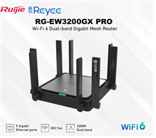 Router Mesh WiFi 6 Ruijie Reyee RG-EW3200GX PRO - Tốc độ 3200Mbps, 2 băng tần, phủ sóng mạnh