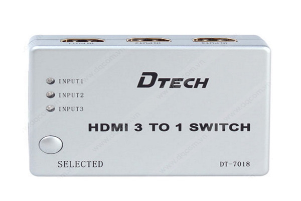 Switch HDMI  3 in 1 out của DTech DT DT7018