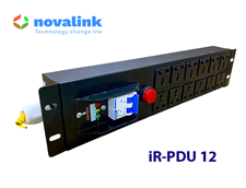 Thanh nguồn PDU 12 ổ cắm đa năng lắp ngang tủ rack có CB và đèn báo