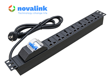Thanh nguồn PDU 1U 19 inch 8 ổ cắm đa năng GF-PDU8UNECB20/F1