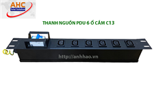 Thanh nguồn PDU 6 ổ cắm chuẩn C13 có Aptomat