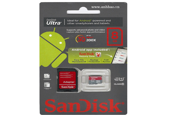 Thẻ nhớ SanDisk Ultra MicroSDHC 8GB Class 10