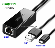 Ugreen 30985 - Card mạng USB dùng cho Fire TV Stick 4K, Fire TV 2017, Chromecast, Google Home Mini