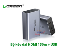 Ugreen HDMI KVM Extender 70438US - Bộ kéo dài HDMI 150m qua cáp mạng Cat5e/6 với điều khiển IR